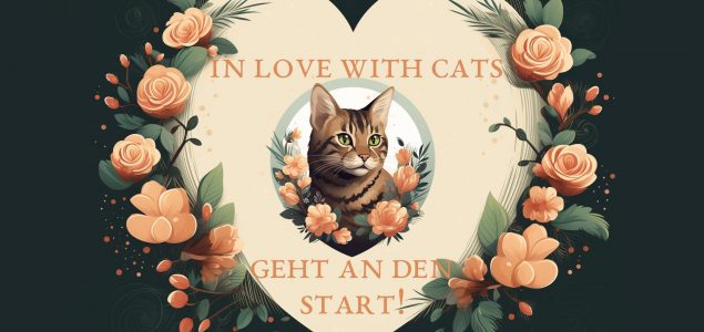ILWC Logo umgeben von Blumen und Aufschrift Katzen Blog In Love with Cats geht an den Start