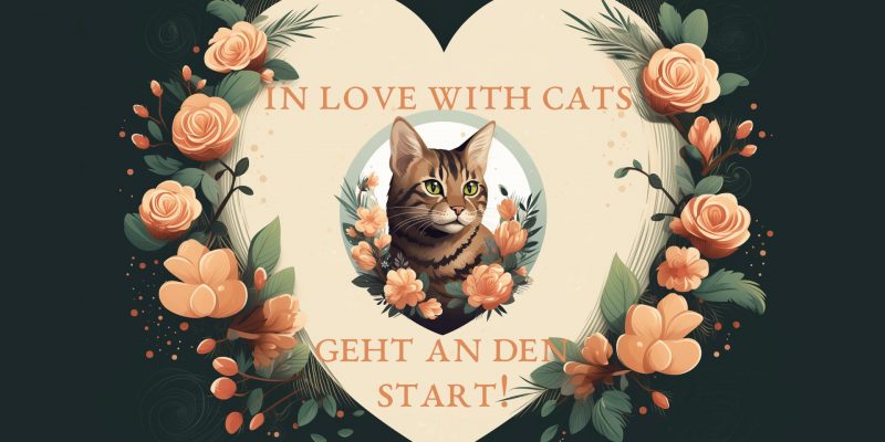 ILWC Logo umgeben von Blumen und Aufschrift Katzen Blog In Love with Cats geht an den Start