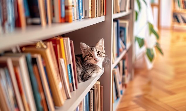 Langhaarkatze_Bücherregal Langhaarkatze_Bücherregal